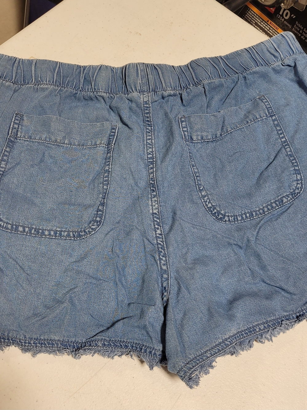 Time and Tru Light Blue Denim-Style Drawstring Shorts - Picture 3 of 3